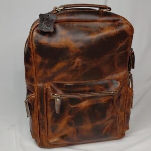 Vintage Leather Backpack for Men